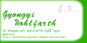 gyongyi wohlfarth business card